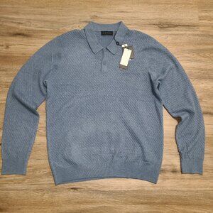 NWT Elie Tahari Men L Sweater Collared Polo Pullover